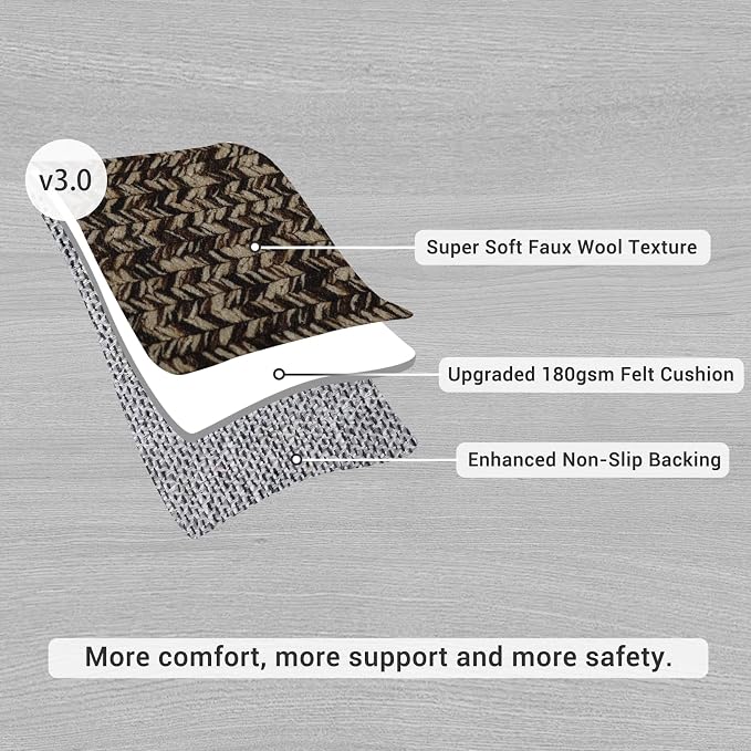 Washable Runner Rug 2x6 Hallway Rug Runner Non Slip Bath Mat Modern Soft Farmhouse Throw Rugs Kitchen Rugs Stain Resistant Carpet for Bedroom Entryway Indoor 2'x6' Black/Brown