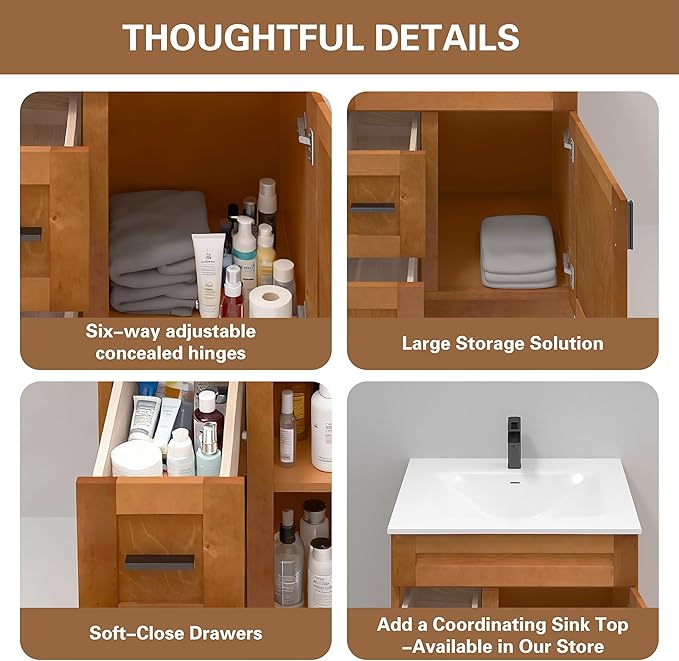 30" Shaker Bathroom Vanity Sink Base with Drawers (Ready-to-Assemble) (Maple Shaker Vanity Base)