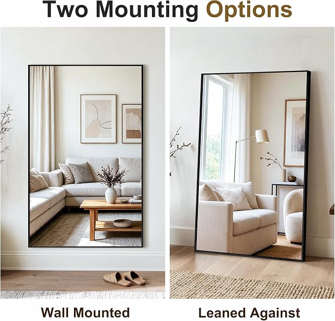 Bathroom Vanity Mirror for Over Sink, 48x30 Inch Matte Black Mirror | Shatterproof Tempered Glass, Anti-Rust Metal Frame, Rectangle Wall Mirrors for Bedroom, Living Room & Entryway
