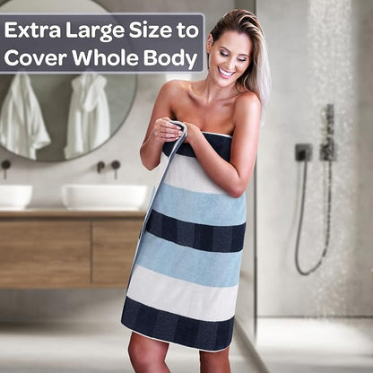 Lavish Home Bathroom Towels Set, Bathroom Accessories, Navy, Set of 6 | Includes 2 Bath Sheets, 2 Hand Towels, and 2 Wash Cloths, Soft 525 GSM 100% Cotton Set for Shower, Gym, Dorm, and Spa