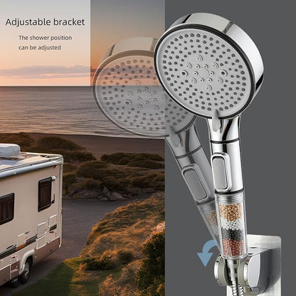 RV Shower Head with Hose, High Pressure 5 Setting Shower Head with Filter and On/Off, Water Saving Shower Head for RV/Camper, Travel Trailer, Motorhome,Shower head Replacement