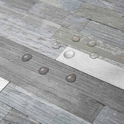 AULIGET 2-Sheet Peel and Stick Backsplash Wall Tiles, Distressed Wood Look PVC Wall Tiles Stick on Backsplash