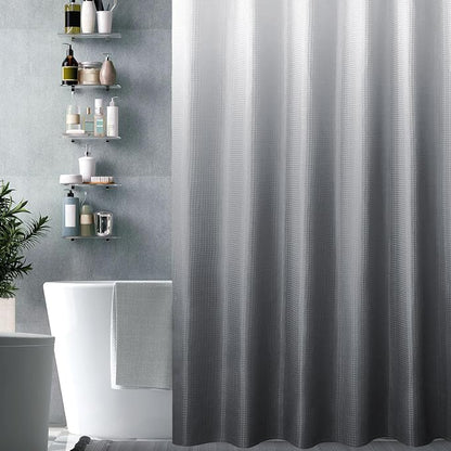 Extra Long Grey Ombre Fabric Shower Curtain, 72 x 84 | Tall Gray Ombre Shower Curtain for Bathroom, Fabric Shower Curtain Set , Water Repellent, Machine Washable