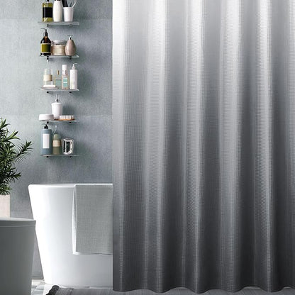 Grey Ombre Fabric Shower Curtain for Bath Decor, 72 x 72 | Gray Gradient Fabric Shower Curtain, Cloth-Textured Bathroom Curtains Shower Set, Water Repellent and Machine Washable
