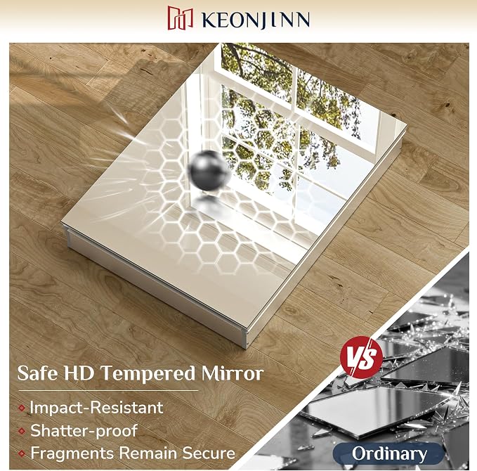 Keonjinn 40 x 32 Inch Large Medicine Cabinet for Bathroom, Silver Lightweight Combined Double Doors Mirrored Cabinet, Assembly Needed, Recessed or Wall Mount, Flexiable Ample Storage, Soft Closing | Assembly Needed, Lightweight Combined Double Doors, R...