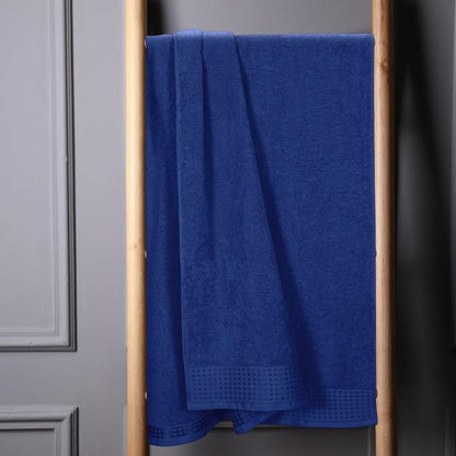 GLAMBURG 100% Cotton Oversized 2 Pack Bath Sheets 35x70, Ultra Soft Highly Absorbant Compact Quickdry & Lightweight Large Bath Sheet Set, Ideal for Gym Travel Camp Pool - Navy Blue