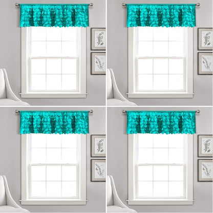 Lush Decor, Blush Gigi Valance Textured Window Kitchen Curtain (16T004337) (Pack of 4)
