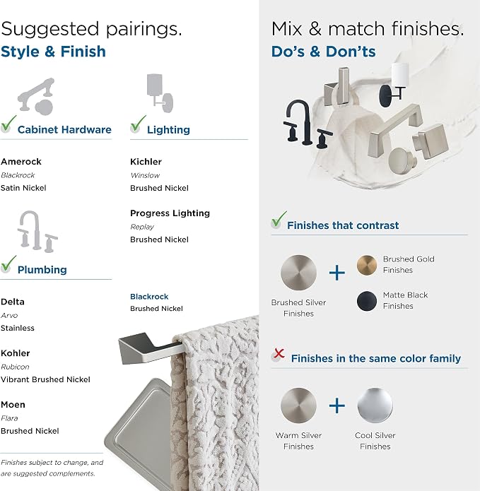 Amerock Blackrock Single Prong Brushed Nickel Wall-Mounted Hook | Decorative wall hook in durable zinc construction for coats, hats, bags, towels, and everyday organization