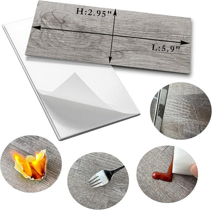 AULIGET Peel and Stick Backsplash PVC Tile, 3" x 6" Dover Gray Stick on Tiles for Backsplash Kitchen and Bathroom, 4 Pieces