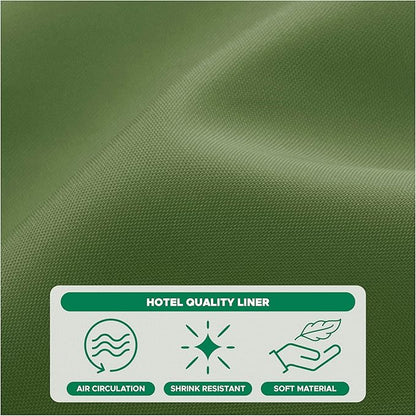 Biscaynebay Hotel Quality Fabric Shower Curtain Liners 72 Inch by 72 Inch, Sage Water Resistant Bathroom Curtains Rust Resistant Grommets & Weighted Bottom Hem Machine Washable