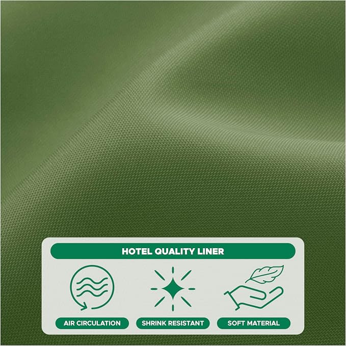 Fabric Shower Curtain Liner 72x72 Inch-Sage Standard Size Shower Liners | Hotel Quality Water Resistant Shower Liners for Bathroom-Machine Washable Cloth Polyester Bath Curtain-Rental Apartment Home