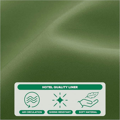 Fabric Shower Curtain Liner 72x72 Inch-Sage Standard Size Shower Liners | Hotel Quality Water Resistant Shower Liners for Bathroom-Machine Washable Cloth Polyester Bath Curtain-Rental Apartment Home