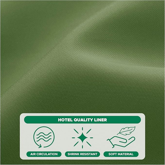 Biscaynebay Hotel Quality Extra Long Fabric Shower Liners 72" Width by 84" Length, Sage Water Resistant Bathroom Curtains Rust Resistant Grommets & Weighted Bottom Hem Machine Washable