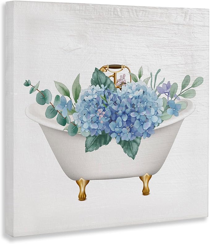Stupell Industries Chic Bathtub Hydrangea Blossoms Canvas Wall Art, Design by Lil' Rue | Stupell Industries | 30 x 30 Inches, Easy to Hang and Sturdy, Made in USA, by Lil' Rue