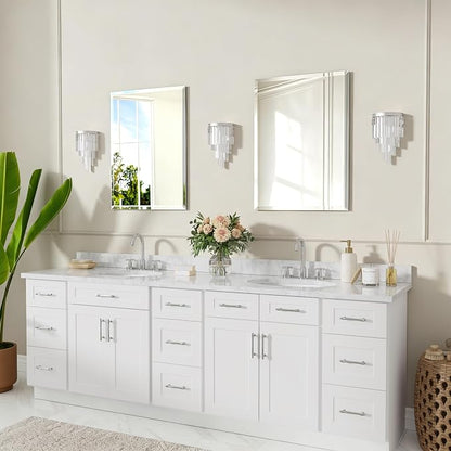 22x30 Inch Bathroom Mirrors for Over Sink, Frameless Mirrors for Wall | Beveled Bathroom Mirror, Bathroom Vanity Mirror for Bedroom Living Room Entryway Home Decor