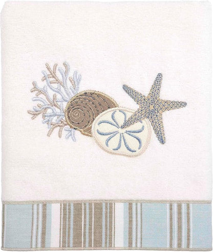 Avanti Linens - Hand Towel, Soft & Absorbent Cotton Towel, Coastal Inspired Bathroom Decor (By the Sea Collection, White)