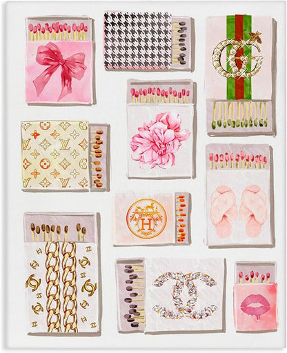 Stupell Industries 'Glam Girl Matchboxes'| Canvas Art | Stupell Industries | 36 x 48 Inches, Easy to Hang and Sturdy, Made in USA, by Ziwei Li
