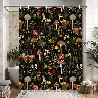 JAWO Rustic Forest Shower Curtain - Lodge Cabin Woodsy RV Wildlife Animals Woodland Campers Camping Bathroom Set with Hooks, 36X72 Inch, Multi