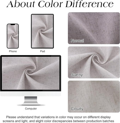 Champagne Linen Shower Curtain, Cloth Textured Fabric Shower Curtain Set with Hooks, Simple Elegant Modern Farmhouse Country Ultra Thick Bath Curtains for Bathroom,Water Repellent,72x84