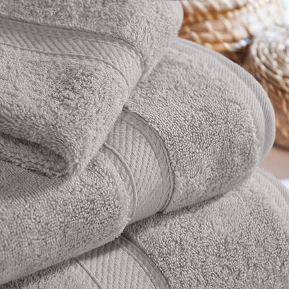 SUPERIOR Egyptian Cotton Ultra Plush & Absorbent, 3 Piece Set, Silver | Quick Dry, Soft Luxury Towel Set, Bath Essentials, Guest Bath, Spa, 1 Bath, 1 Hand, 1 Face Towels, Madeline Towels