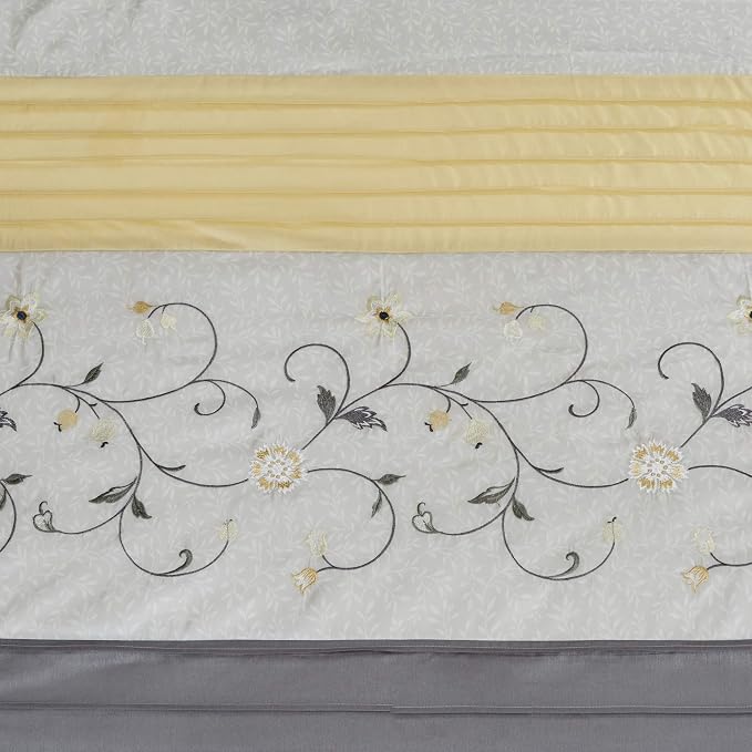 Madison Park Serene Shower Curtain for Bathroom, 72 x 72, Yellow | Adds Privacy, Machine Washable, Floral Pattern, OEKO-TEX Certified