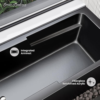 Voltaire 60" x 30" Left-Hand Drain Alcove Bathtub with Apron in Matte Black