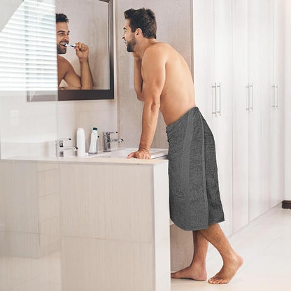Commercial Bulk Pack of 12 Large Bath Towels – 100% Cotton Terry 24" x 50" – Ideal for Hotels, Salons, Gyms, Spas & Institutional Use – Charcoal Grey