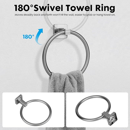 5 Piece Bathroom Hardware Accessories Set Brushed Nickel,24 Inch Towel Bar Set,Towel Rack Set,Bathroom Towel Holder Set