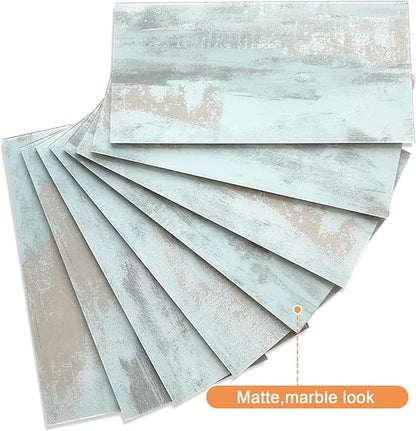 VAOVI Matte Peel and Stick Tiles Bathroom Wall(23pcs,Blue)