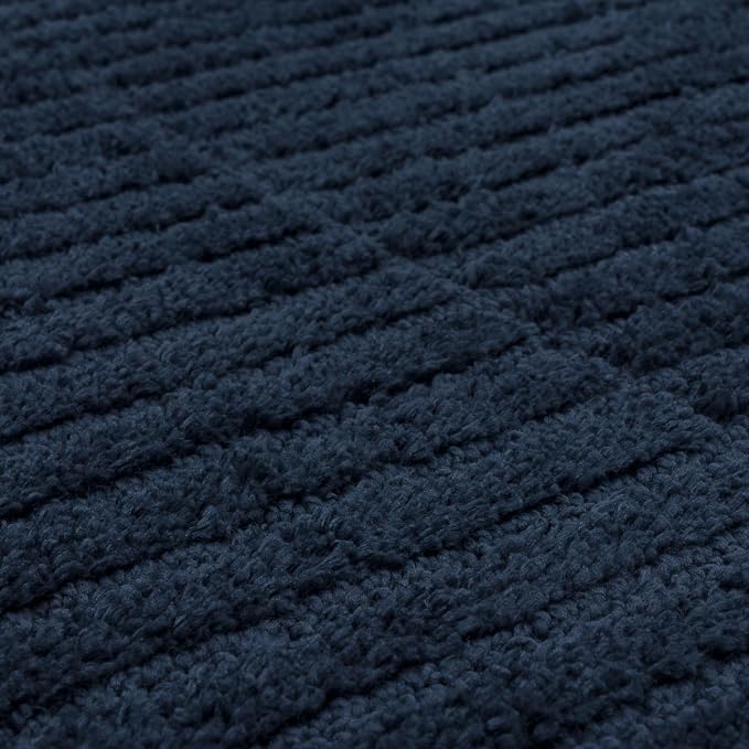 Mohawk Home Sanctuary Casual Solid Navy Blue 1' 8" X 2' 10" Bath Mat Perfect for Bathroom