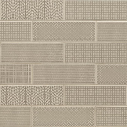 M S International Urbano Warm Concrete 3D Mix Glossy Ceramic Subway Tile for Bathroom, Kitchen Backsplash, Accent Wall, and Shower
