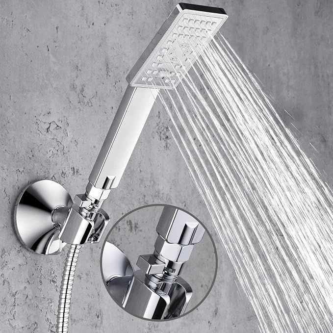 BRIGHT SHOWERS Water Flow Control Valve, Brass Shower Water Valve with Handle Lever, Flow Regulator Water-Saver Volume, Chrome