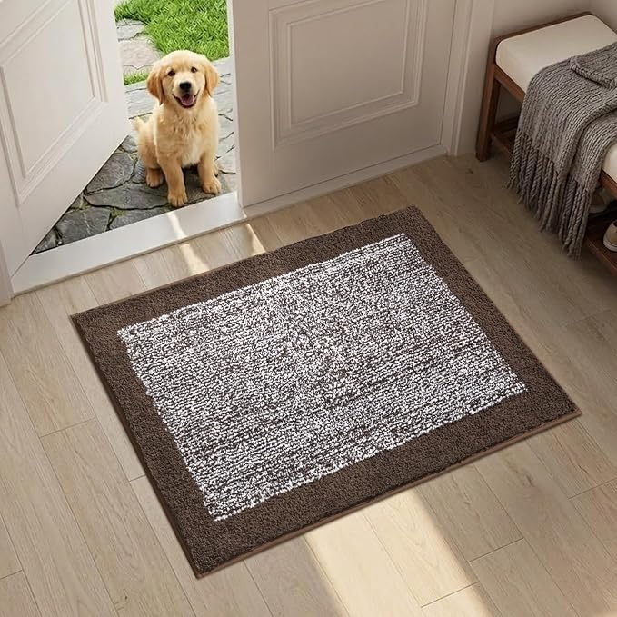 Bathroom Rugs 24x17 Non Slip Washable, Brown Bath Mat for Bathroom Floor Tub, Soft Absorbent Quick Dry Mats for Shower, Bathtub,Home Decor