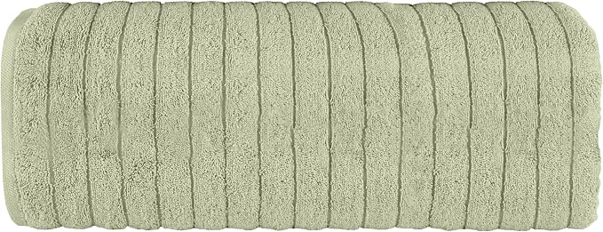 Elegant Comfort 100% Turkish Cotton Corduroy Ribbed Luxury Jumbo Bath Towel Ultra Soft - 35 x 70 Inch - Luxury Spa Premium Hotel Quality Highly Absorbent and Quick Dry Large Bath Towel, Mint Green
