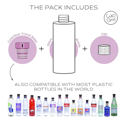 CuloClean Portable Bidet for Toilet or Travel (Lilac). Peribottle for Postpartum Care. After Labor Essentials. Spray Douche for Mom and Baby. (CuloClean + Bottle, 1pcs Lilac)