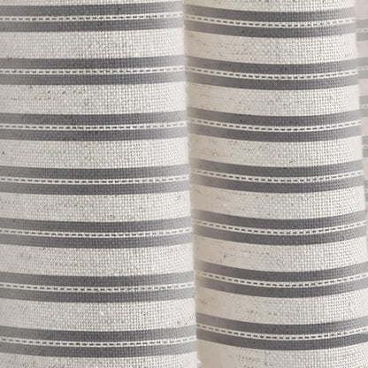 Farmhouse Striped Shower Curtain Horizontal Grey Vintage Linen 72"W X 72"L | Striped Shower Curtains with Linen Texture for Bathroom Decor