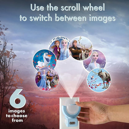 Projectables Disney Frozen Night Light with Dusk to Dawn Sensor | Princess Room Décor, Plug In Night Light for Kids Room, Children's Bedroom, and Nursery, UL Listed, Energy Efficient