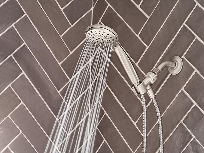 Moen Attune Shower Head with Handheld Sprayer, 6 Handheld Shower Head Spray Settings, Spot Resist Brushed Nickel Finish, 218H0SRN