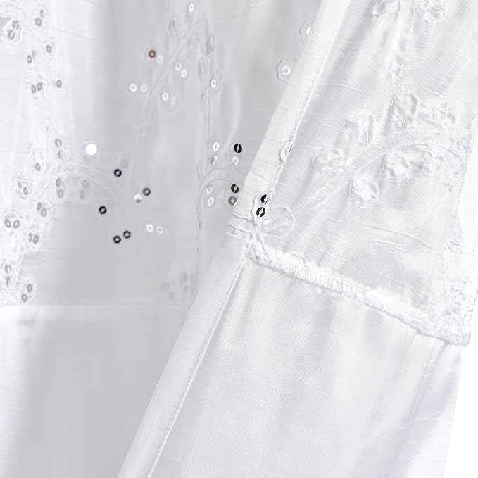 Lush Decor Maria Shower Curtain, 72" x 72", White & Silver