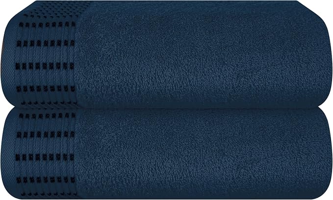 Cotton 2 Pack Oversized Bath Towel Set 28x55 inches, Large Bath Towels, Ultra Absorbant Compact Quickdry & Lightweight Towel, Ideal for Gym Travel Camp Pool - Mineral Blue