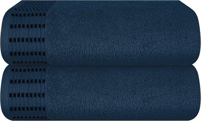 Cotton 2 Pack Oversized Bath Towel Set 28x55 inches, Large Bath Towels, Ultra Absorbant Compact Quickdry & Lightweight Towel, Ideal for Gym Travel Camp Pool - Mineral Blue