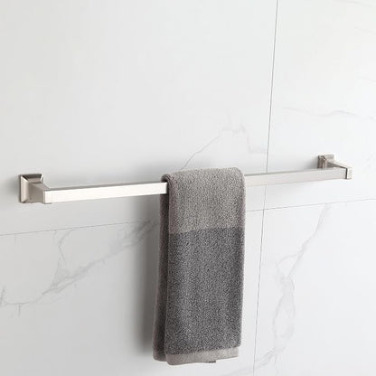 4 Pieces Bathroom Hardware Accessories Set, Stainless Steel 24 inch Towel Bar, Towel Rack, Robe Hook, Toilet Paper Holder for Bathroom Wall Mounted (Brushed Nickel)