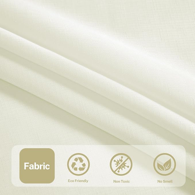 3 in 1 Shower Curtain Set, Cream Shower Curtain and Liner Set with 12 Double Sided Shower Curtain Hooks, Cloth Shower Curtains for Bathroom,Waterproof, 72" W*72" H