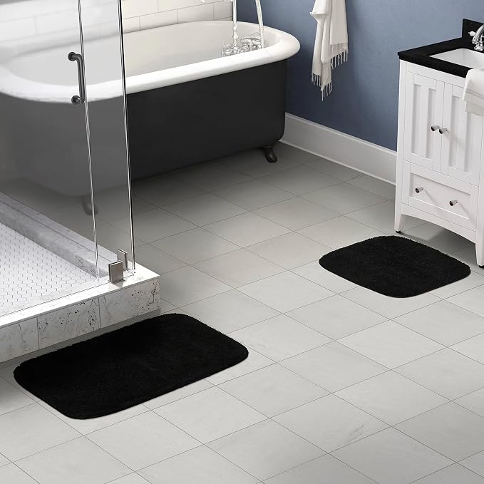 Garland Rug Traditional Bath Rug Set, 2-Piece Set, Black