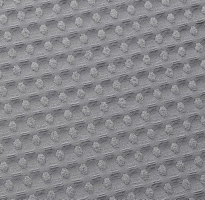 Waffle Weave Fabric Shower Curtain, Spa, Hotel Luxury, Gray Pique Pattern, 71 x 72 Inches Decorative Bathroom Curtain