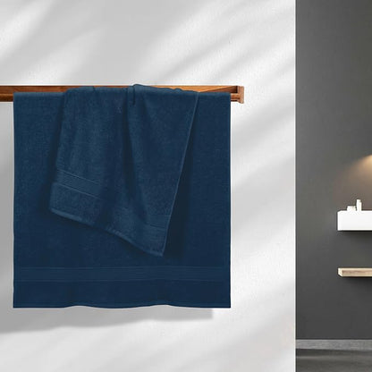 Cotton 2 Pack Oversized Bath Towel Set 28x55 inches, Large Bath Towels, Ultra Absorbant Compact Quickdry & Lightweight Towel, Ideal for Gym Travel Camp Pool - Mineral Blue