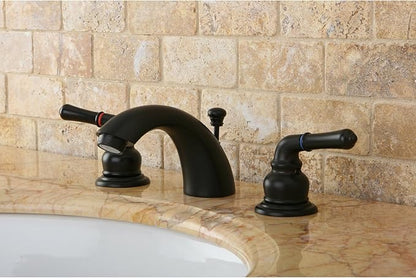 Kingston Brass KB955 Magellan II 4-Inch to 8-Inch Mini Widespread Lavatory Faucet with Metal lever handle, Oil Rubbed Bronze