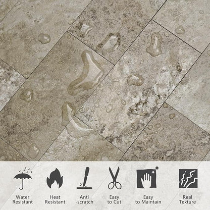 STICKGOO 10-Sheet Subway Tile Peel and Stick Backsplash, Rust Slate | Stick on Kitchen Backsplash, Waterproof, Self Adhesive PVC Wall Tiles for Kitchen, Bathroom, Fireplace