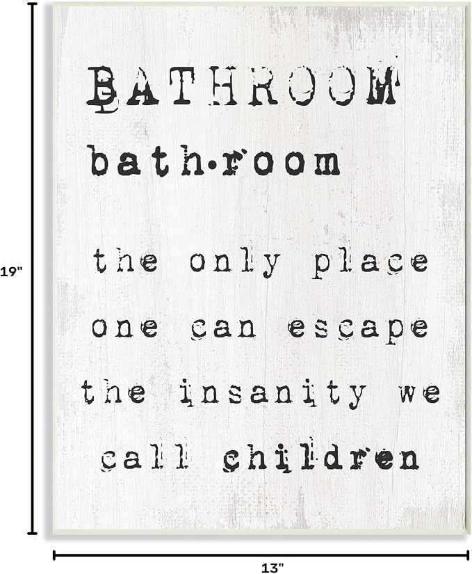 Bathroom Definition Funny, 13 x 19 Inch Mounted Print on Wall Plaque | Stupell Industries · By Lil' Rue · Ready to hang · Hand finished · Made in USA