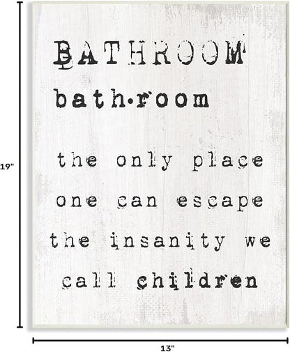 Bathroom Definition Funny, 13 x 19 Inch Mounted Print on Wall Plaque | Stupell Industries · By Lil' Rue · Ready to hang · Hand finished · Made in USA